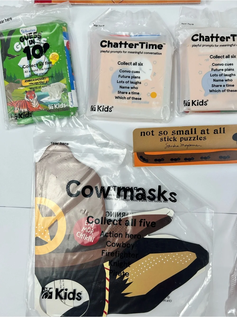 Chick-fil-A Kids Games Lot 19pc 2022 2023 Cow Masks Puzzles Books New
